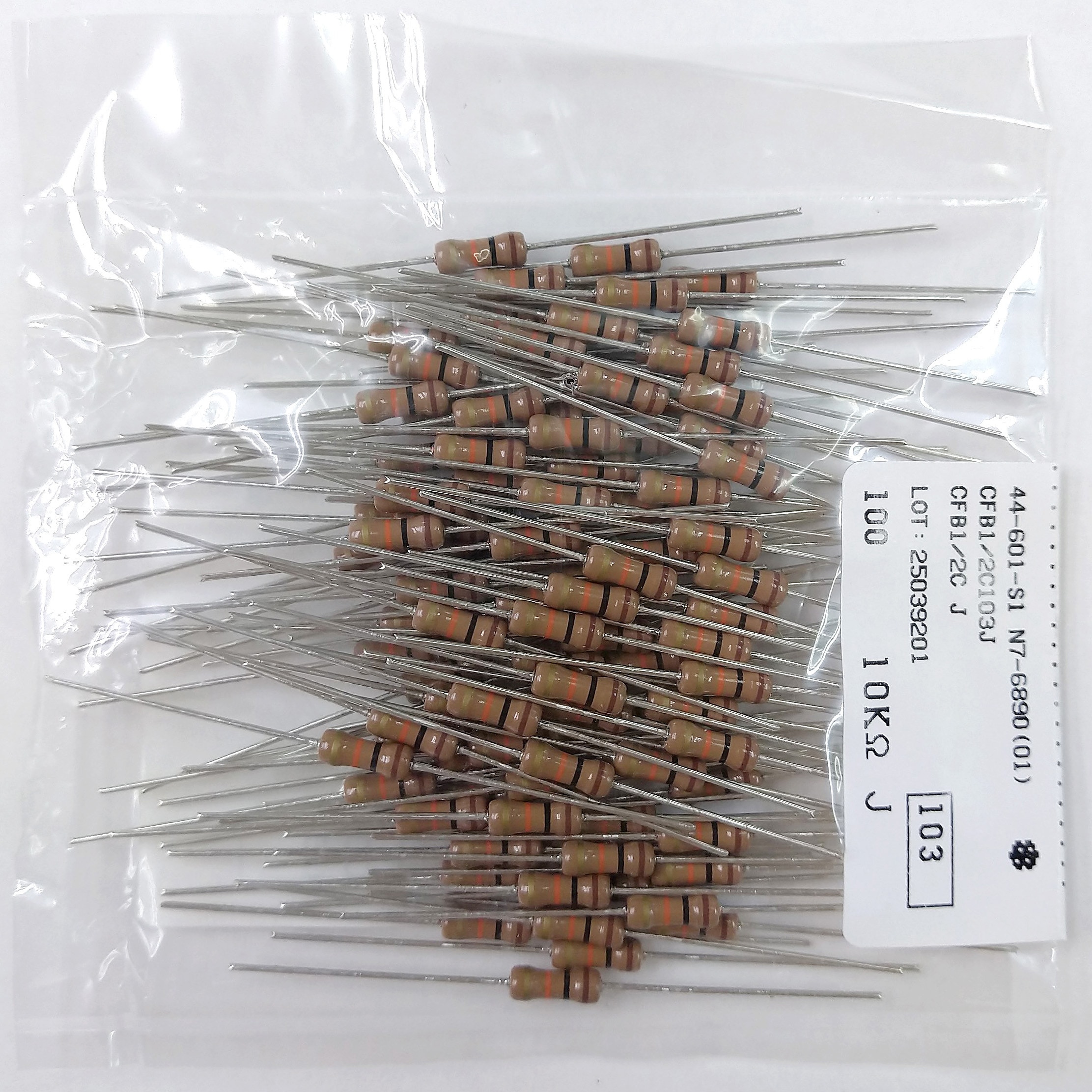 CFB1/2C103J 小形塗装絶縁形炭素皮膜固定抵抗器 CF 1袋(100個) KOA 【通販サイトMonotaRO】