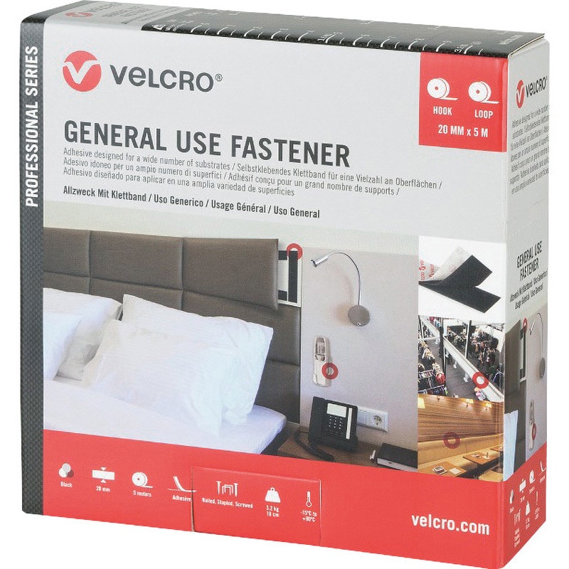 VEL-PS20000 VELCRO[[R上]]結束テープ 多用途タイプ ベルクロ 幅20mm長さ25m  VEL-PS20000 7,738円