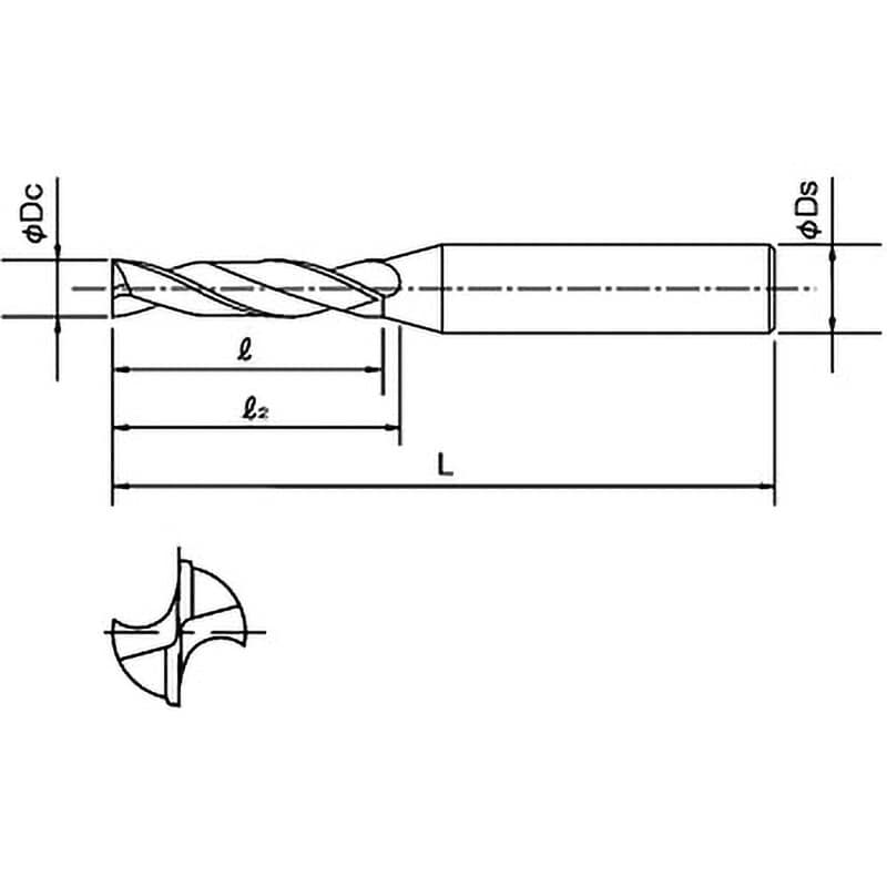 ADF-2D 2.5 超硬フラットドリル 2Dタイプ ADF-2D オーエスジー(OSG) EgiAsコーティング 刃径2.5mmシャンク径4mm全長50mm  - 【通販モノタロウ】