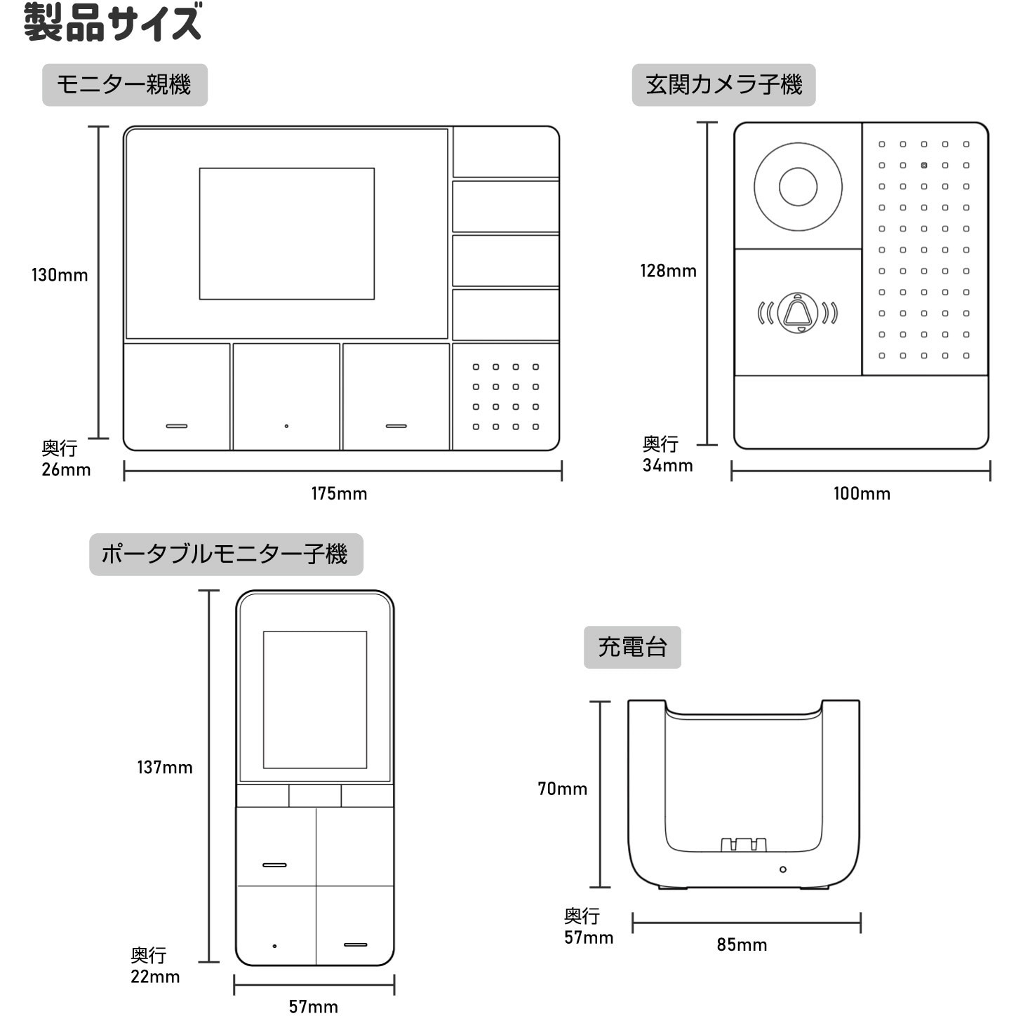 DHS-TMP2320 DECTワイヤレステレビドアホン 1個 ELPA 【通販モノタロウ】