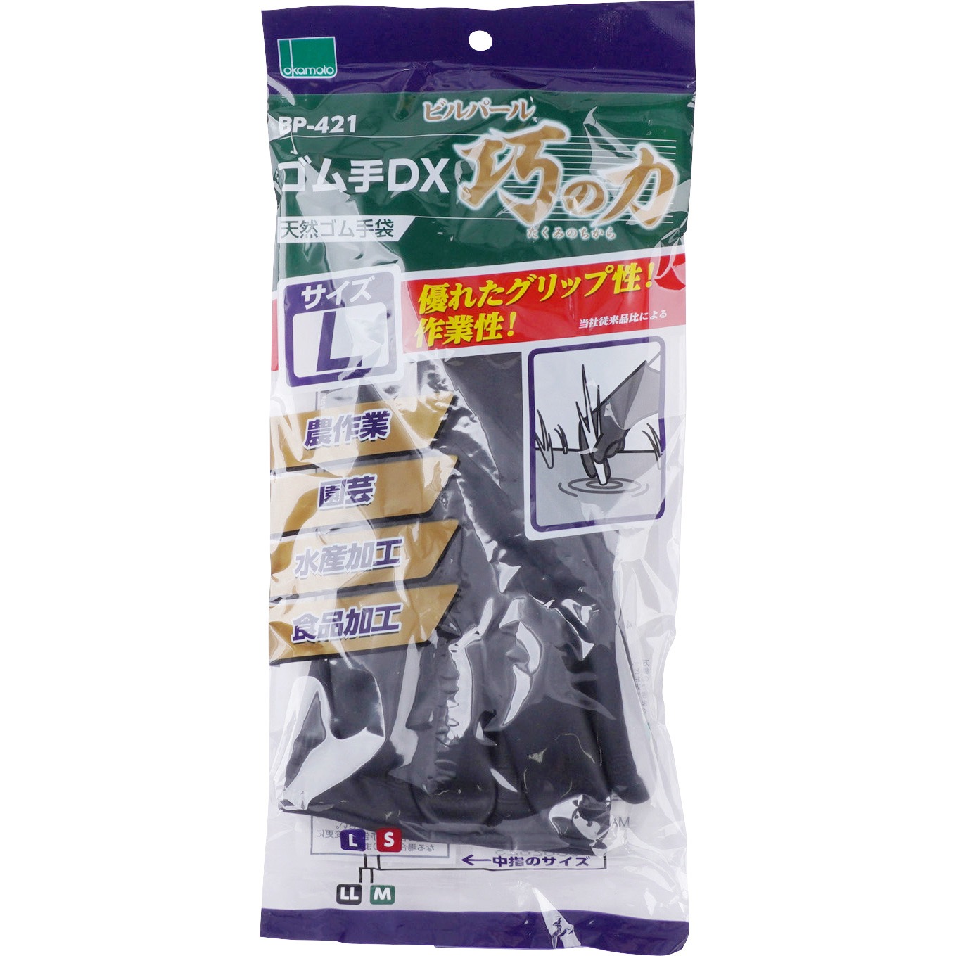 （まとめ）オカモト ゴム手DX 巧みの力BP-421L 1双〔×20セット〕 まとめ〕 オカモト ゴム手DX 巧みの力 BP-421L 1双〔×20