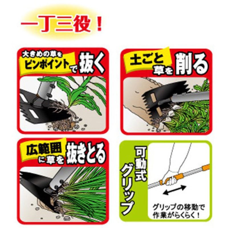 192856 金象印 らくらく長柄 三角草抜きホー 浅香工業 頭部寸法