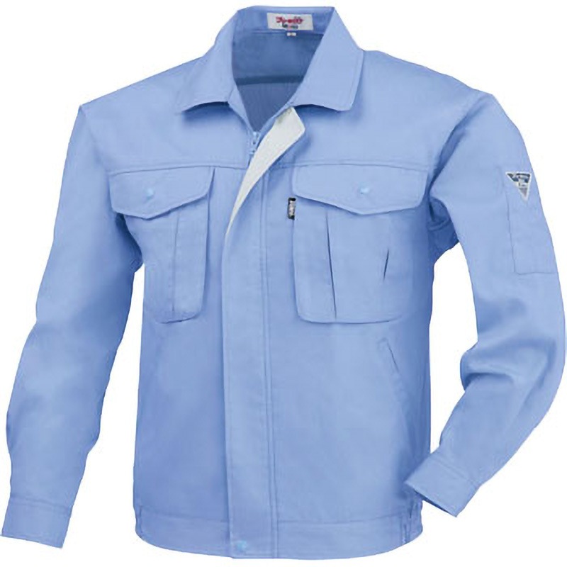 1294 プリーツロンミニ長袖ブルゾン 1294 ジーベック T/Cサマーツイル ブルー色 3L着丈69cm