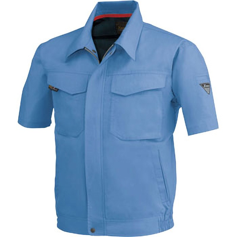 1471 半袖ブルゾン 1471 ジーベック T/Cサマーツイル ブルー色 3L着丈69cm