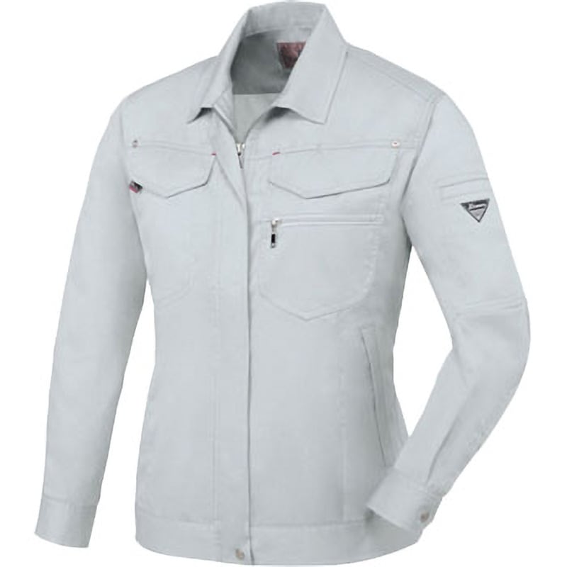 1498 レディス長袖ブルゾン 1498 ジーベック T/Cサマーパナマ グレー色 サイズ9着丈59cm