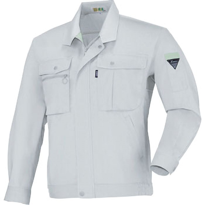 1914 肌綿 長袖ブルゾン 1914 ジーベック 二層糸ストレッチ グレー色 4L着丈71cm