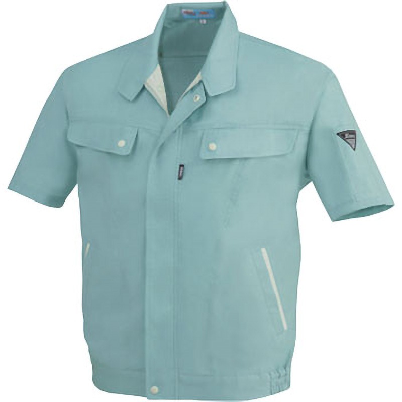 5020 WX半袖シャツ 5020 ジーベック 交織トロピカル グリーン色 サイズLL着丈81cmワーキングウェア