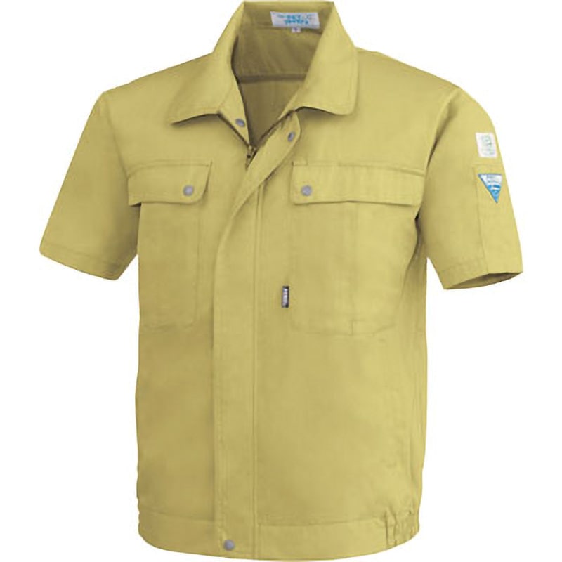 9291 PETボトルリサイクリーン半袖ブルゾン 9291 ジーベック エコーサマーツイル キャメル色 S着丈61cm 5,206円