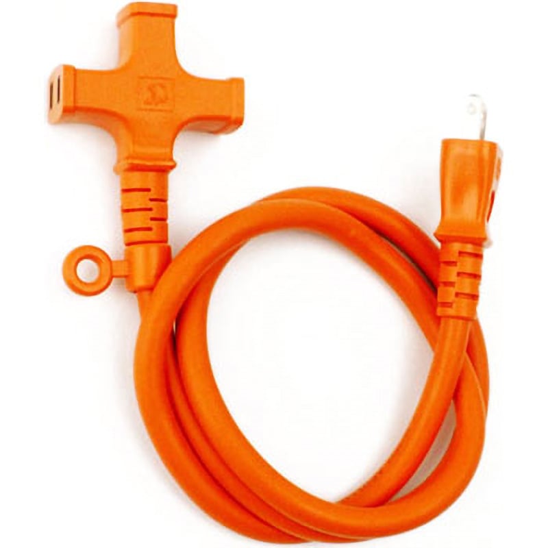 1m T-1延長コード タイカツ 3口 VCT 15A オレンジ色 屋内用 コード長