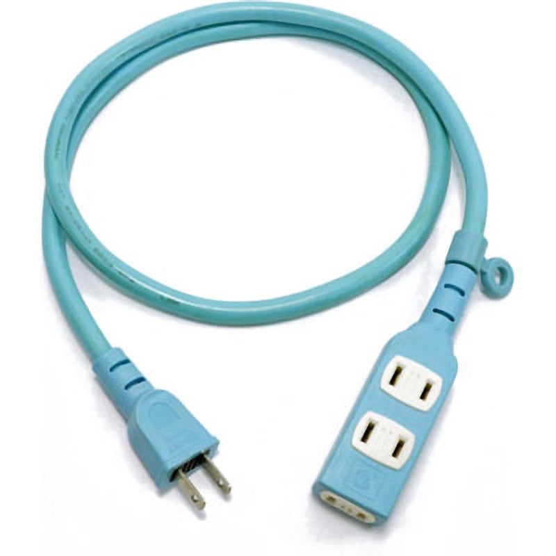 1m T-7延長コード(角型) タイカツ 3(角形)口 屋内用 VCT スカイブルー