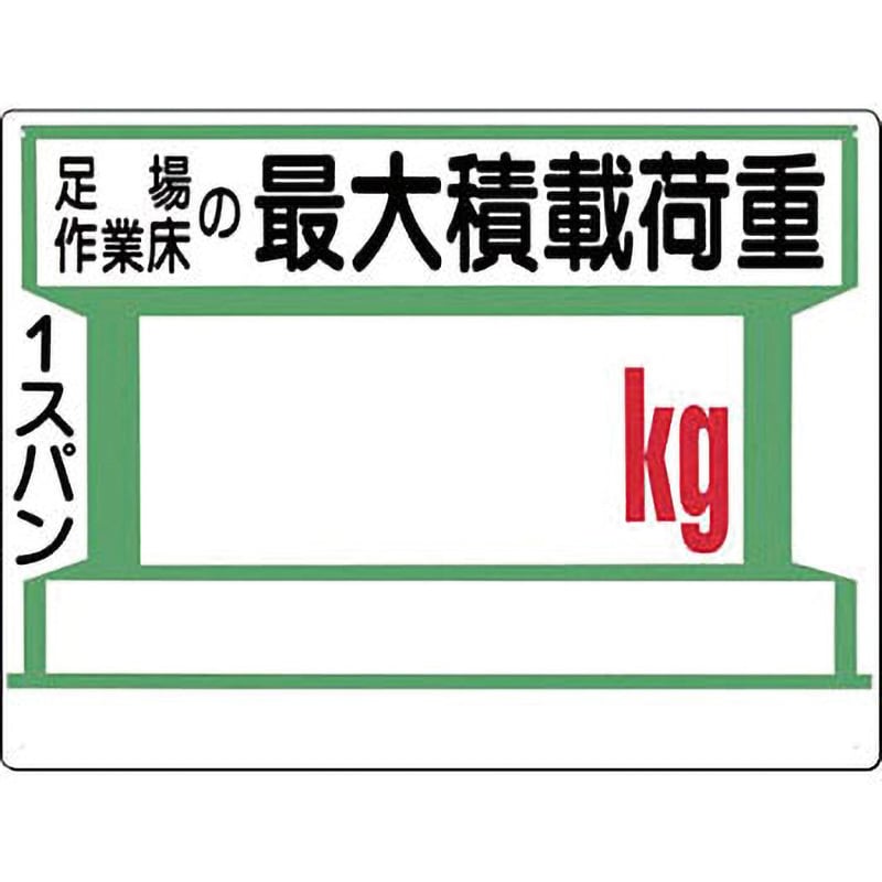 34-B 安全標識(足場の積載荷重) 1枚 つくし工房 【通販サイトMonotaRO】