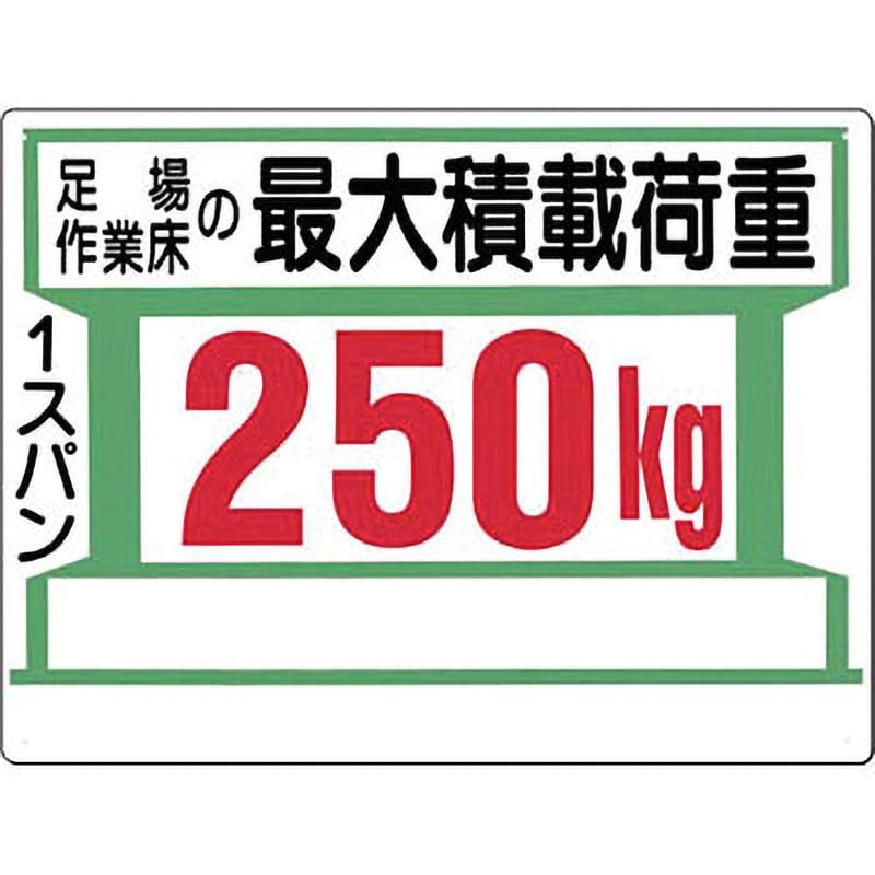 34-E 安全標識(足場の積載荷重) 1枚 つくし工房 【通販サイトMonotaRO】