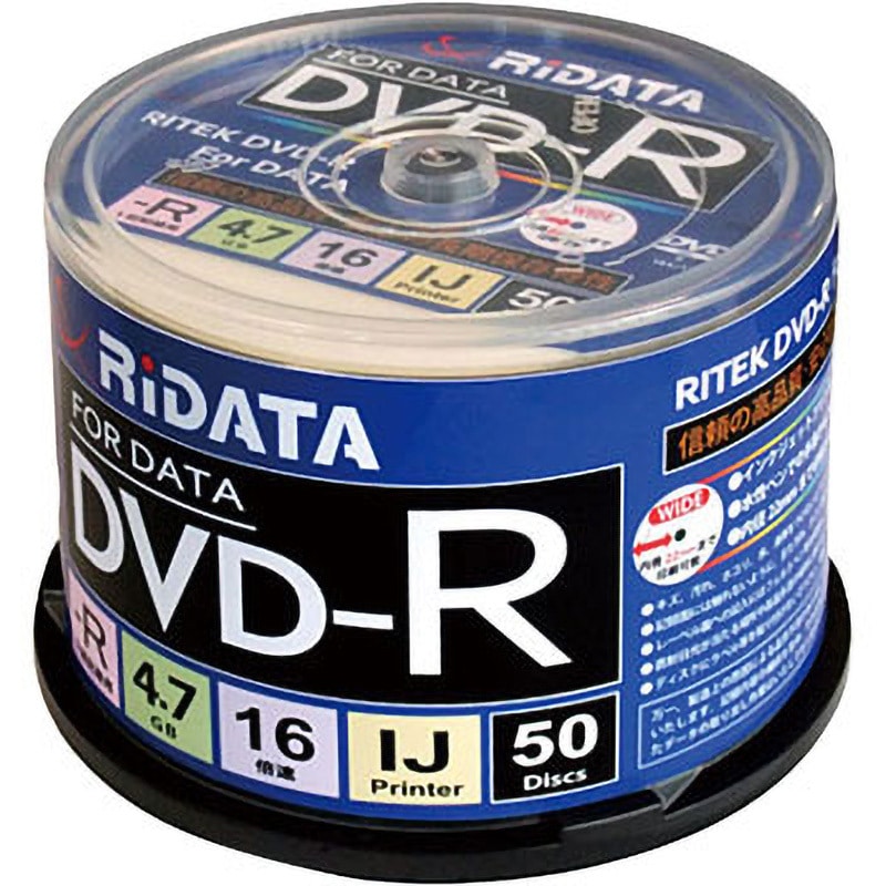 D-R16X47G.PW50SP B DVD-R For Data RiTEK 1回データ記録用 速度