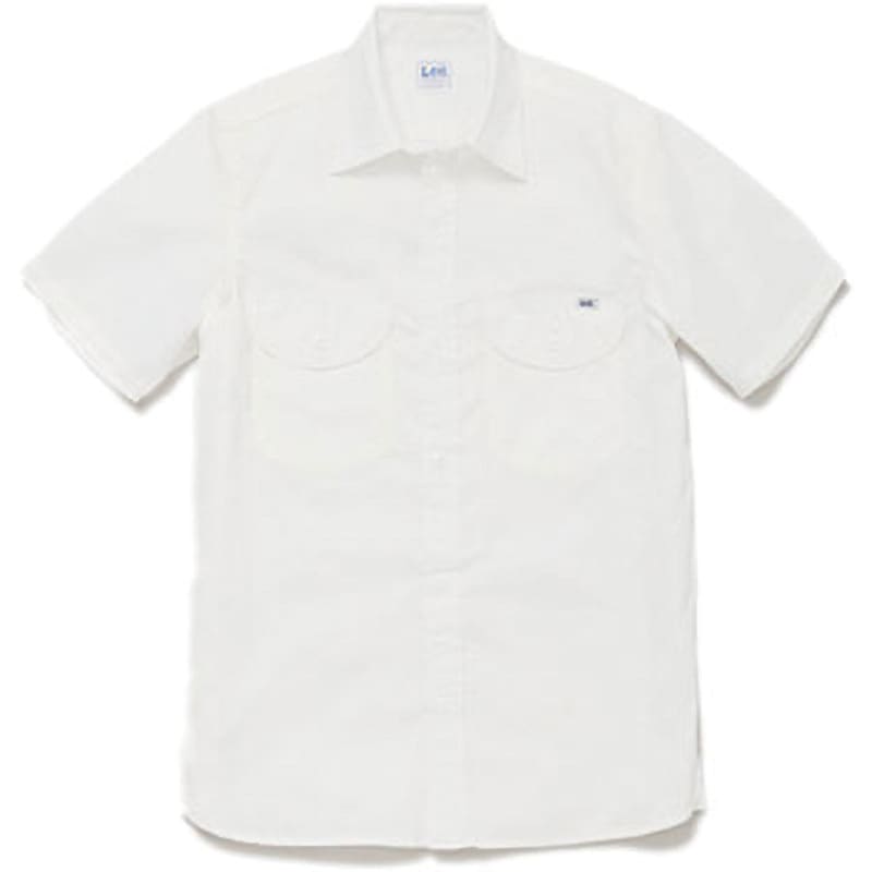 LCS46005 メンズシャンブレー半袖シャツ Lee ホワイト色 ストレッチシャンブレ― サイズS  LCS46005