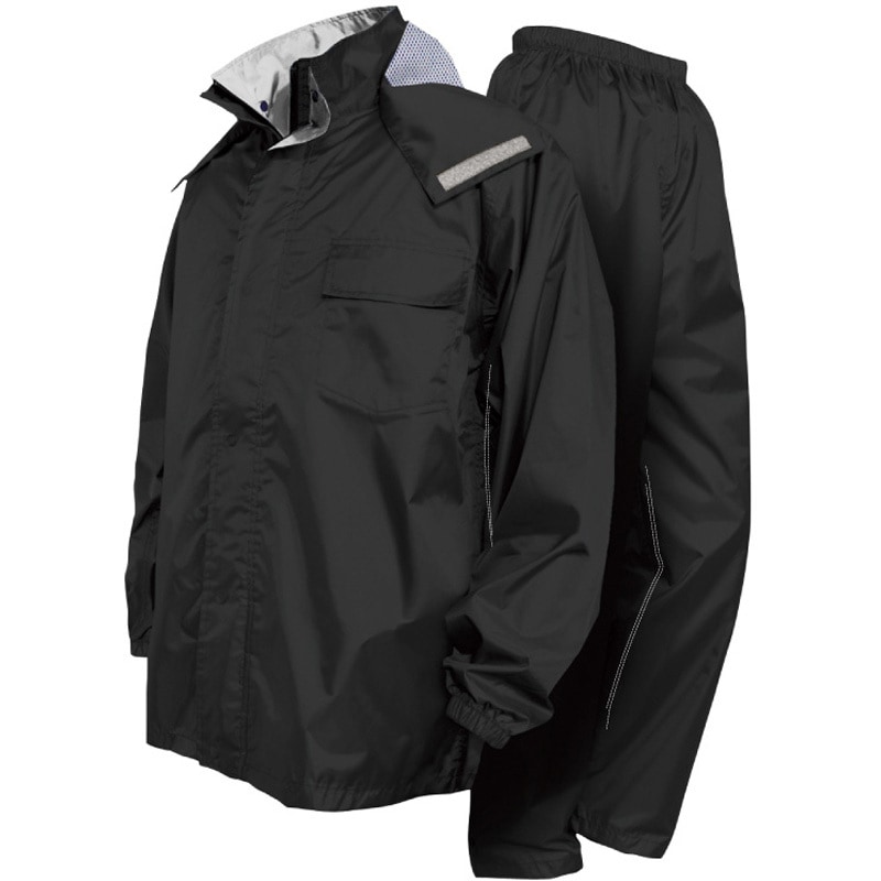 芸能人愛用のルームウェア 7705 ニューバリューレインスーツ トオケミ ブラック色 サイズLL 服＆ファッション小物