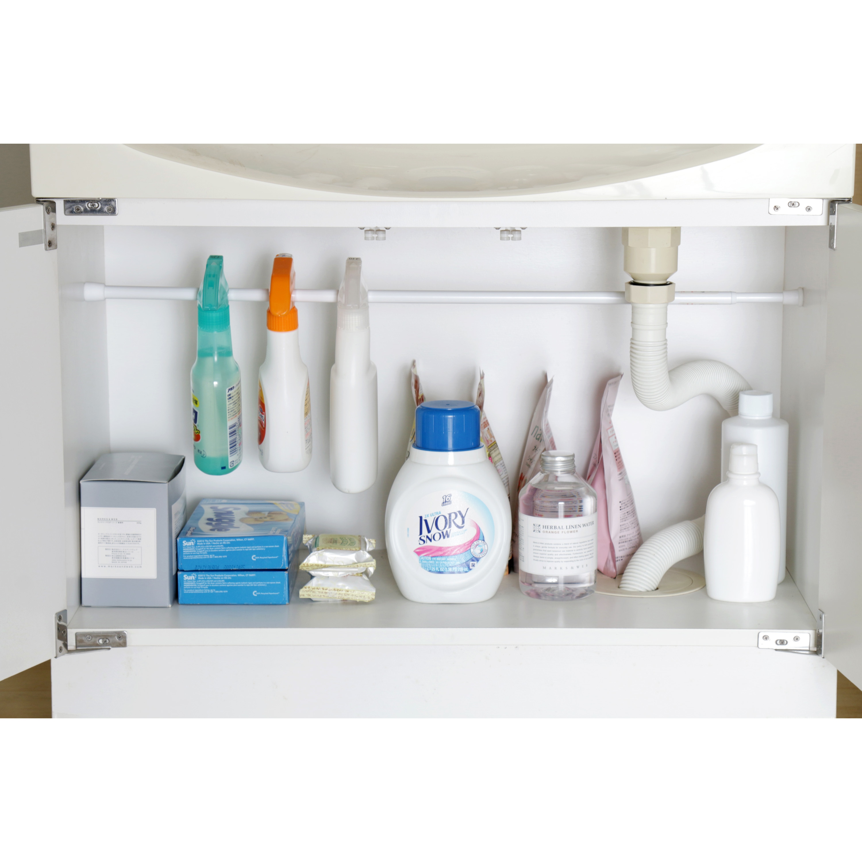 RSV-70 伸縮棒超スリム アイリスオーヤマ ホワイト色 幅13mm奥行13mm高