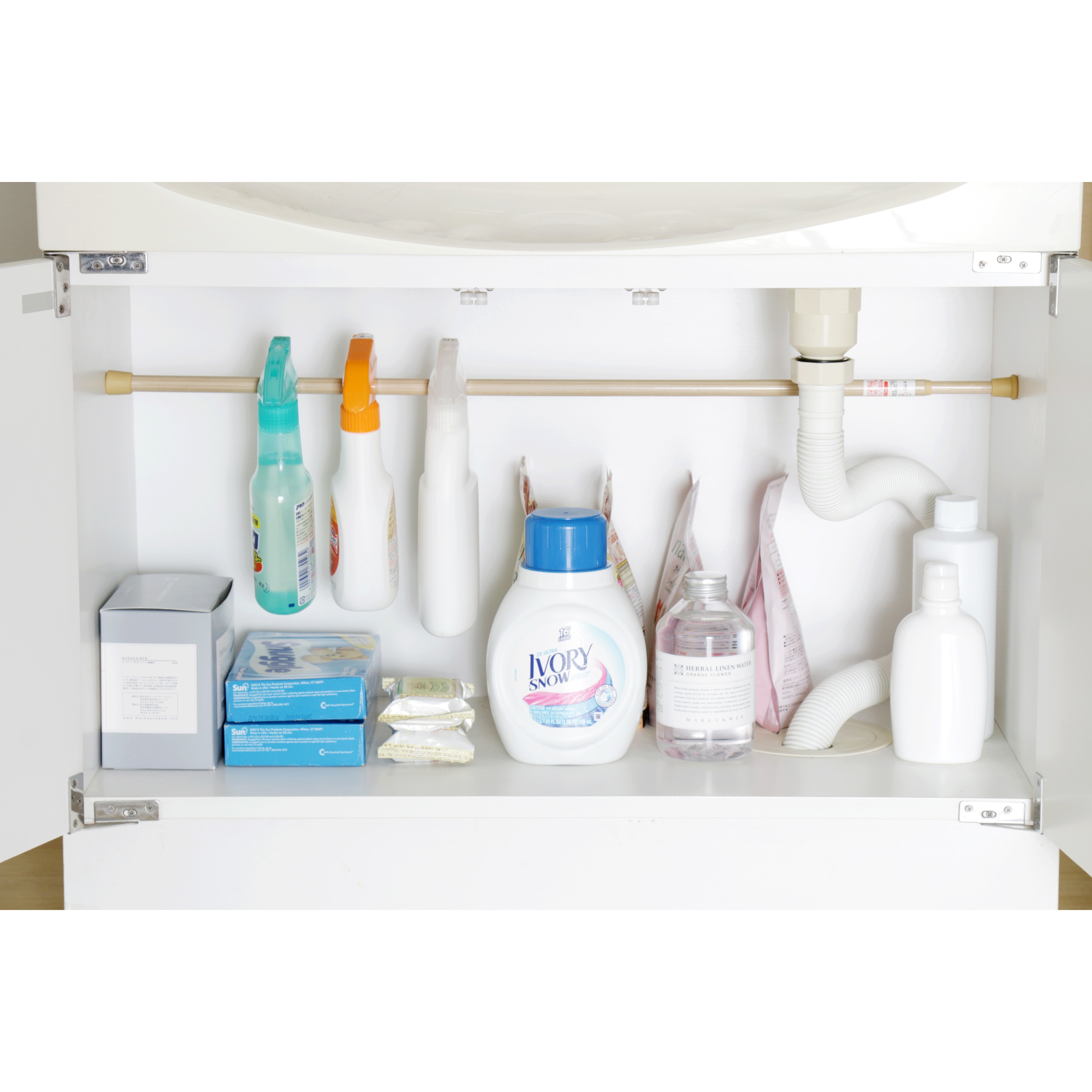 RSV-190 伸縮棒超スリム アイリスオーヤマ 木目ミディアム