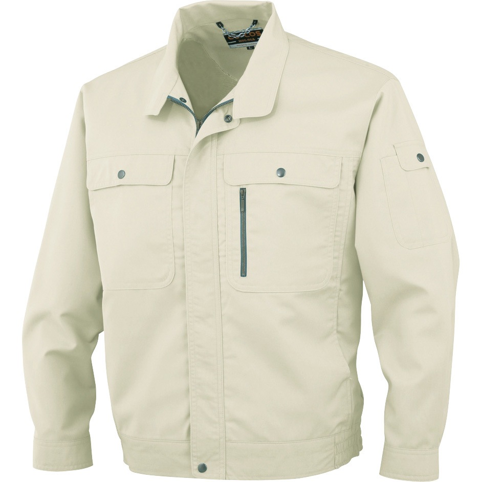 H-191 長袖ブルゾン H-191 コーコス信岡 平織・ジュリス アイボリー色 S着丈62cm