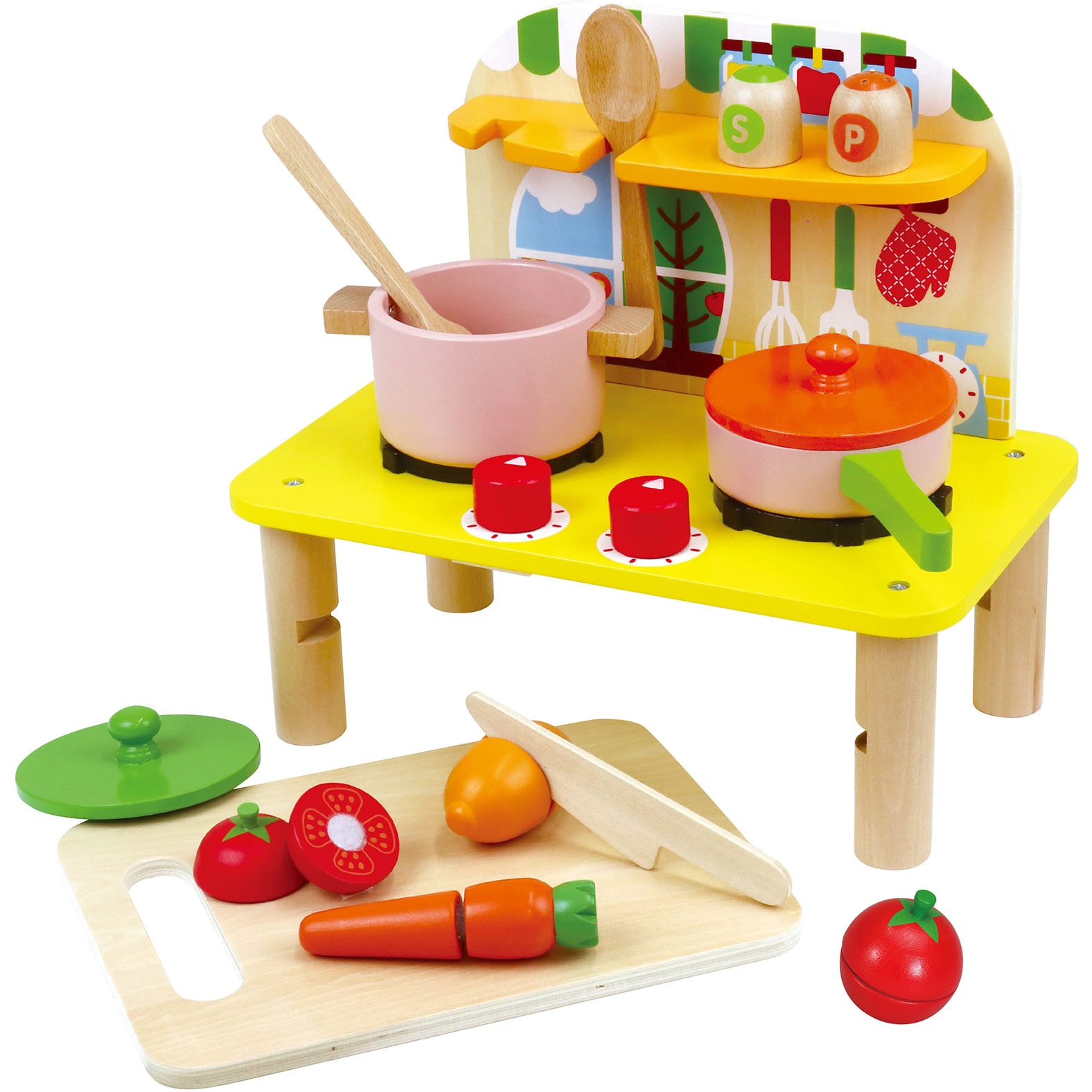21722 木製カラフルキッチン ラッピング袋付き 1セット アーテック[学校教材・教育玩具] 【通販モノタロウ】