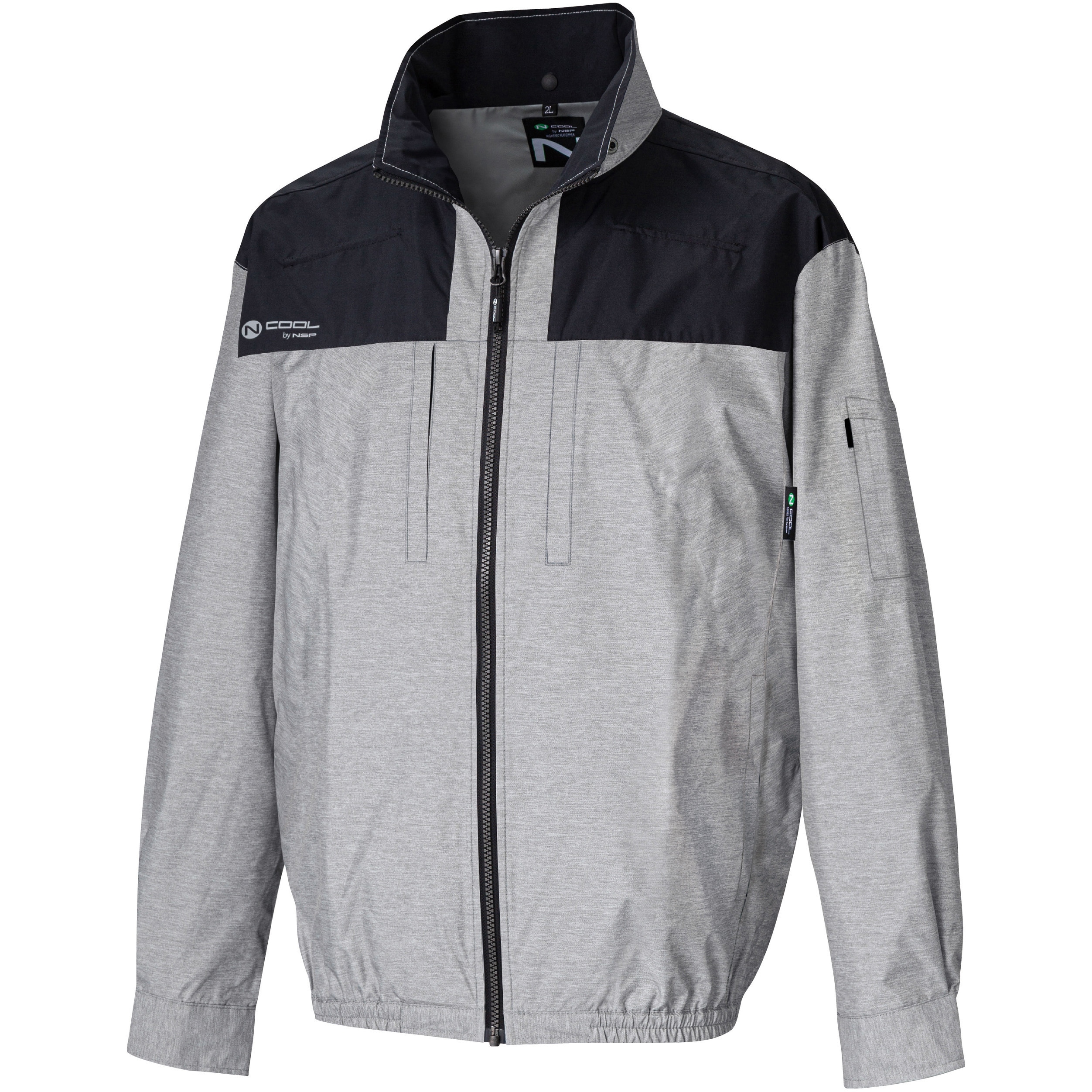 8215826 NA-1142 Nクールウェア 長袖 上部ファン 胸ポケット (服のみ) NSP 杢グレー色 サイズ5L