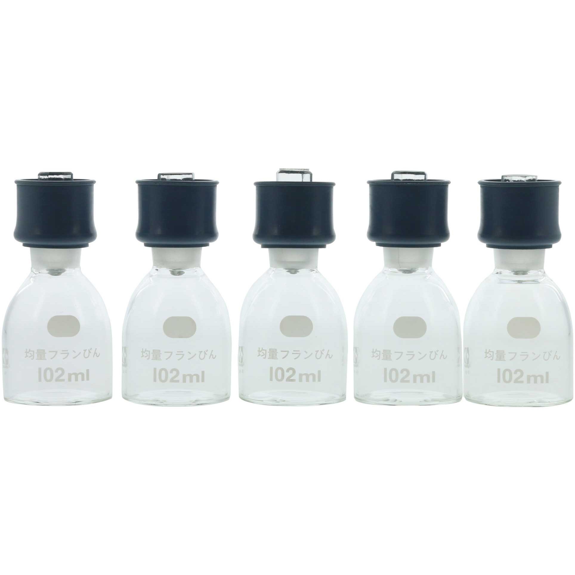 080530-1092A 均量フランびん ゴムカラー付 溝無し SIBATA(柴田科学) 102mL  1箱(5本) 080530-1092A