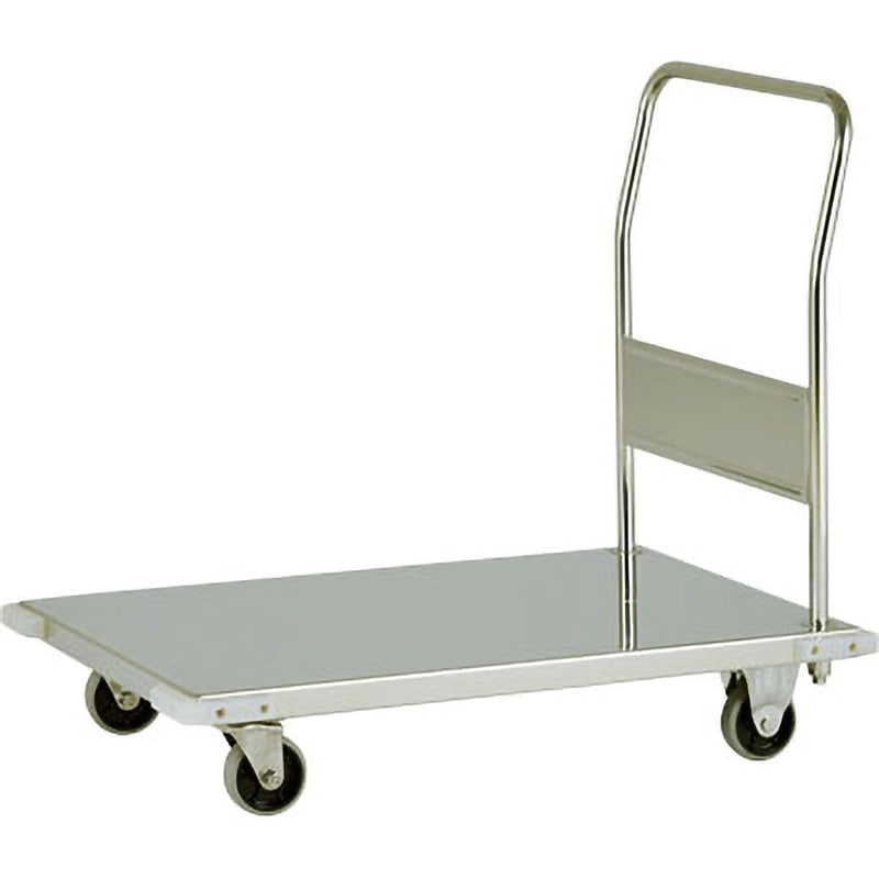 LD-7545D バンパー付ステンレス台車 テックサス(旧：本庄厨房機器製作所) ハンドル組立式 荷重300kg ウレタン車輪 荷台寸法750(790)×450(490)mm  LD-7545D 52,788円