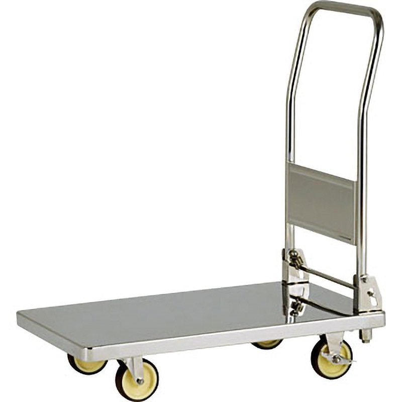 CL-R6045FL 折りたたみ式ステンレス台車 テックサス(旧：本庄厨房機器製作所) 荷重150kg ウレタン車輪 荷台寸法600×450mm  CL-R6045FL