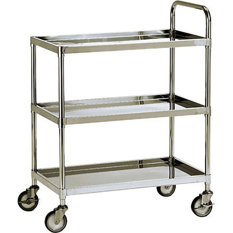 WG3-U9060D ステンレス3段ワゴン テックサス(旧：本庄厨房機器製作所) 完成品出荷 間口900mm奥行600mm全高800mm  WG3-U9060D