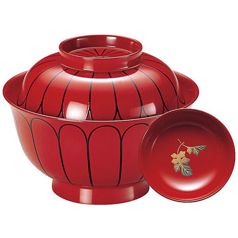 33603910 羽反吸物椀 見返し割菊内朱 手塗漆、磨蒔絵 木質 福井クラフト 和食器 10,066円