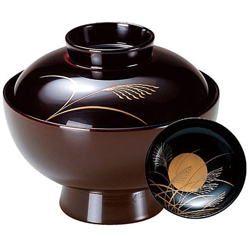 33604250 仙才椀 溜見返しすすき 手塗漆、磨蒔絵 木質 福井クラフト 和食器