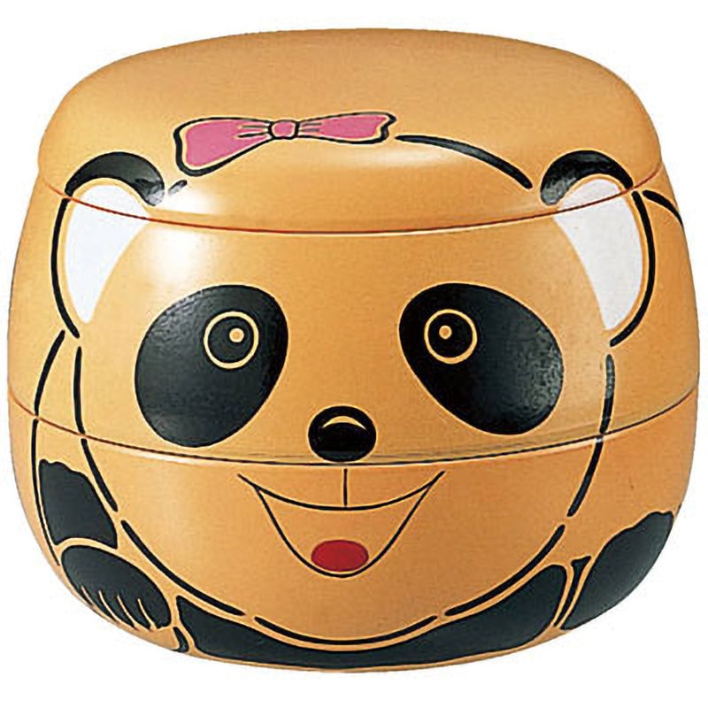 25910675 パンダ弁当 オレンジ 仕切付 A 福井クラフト 2段