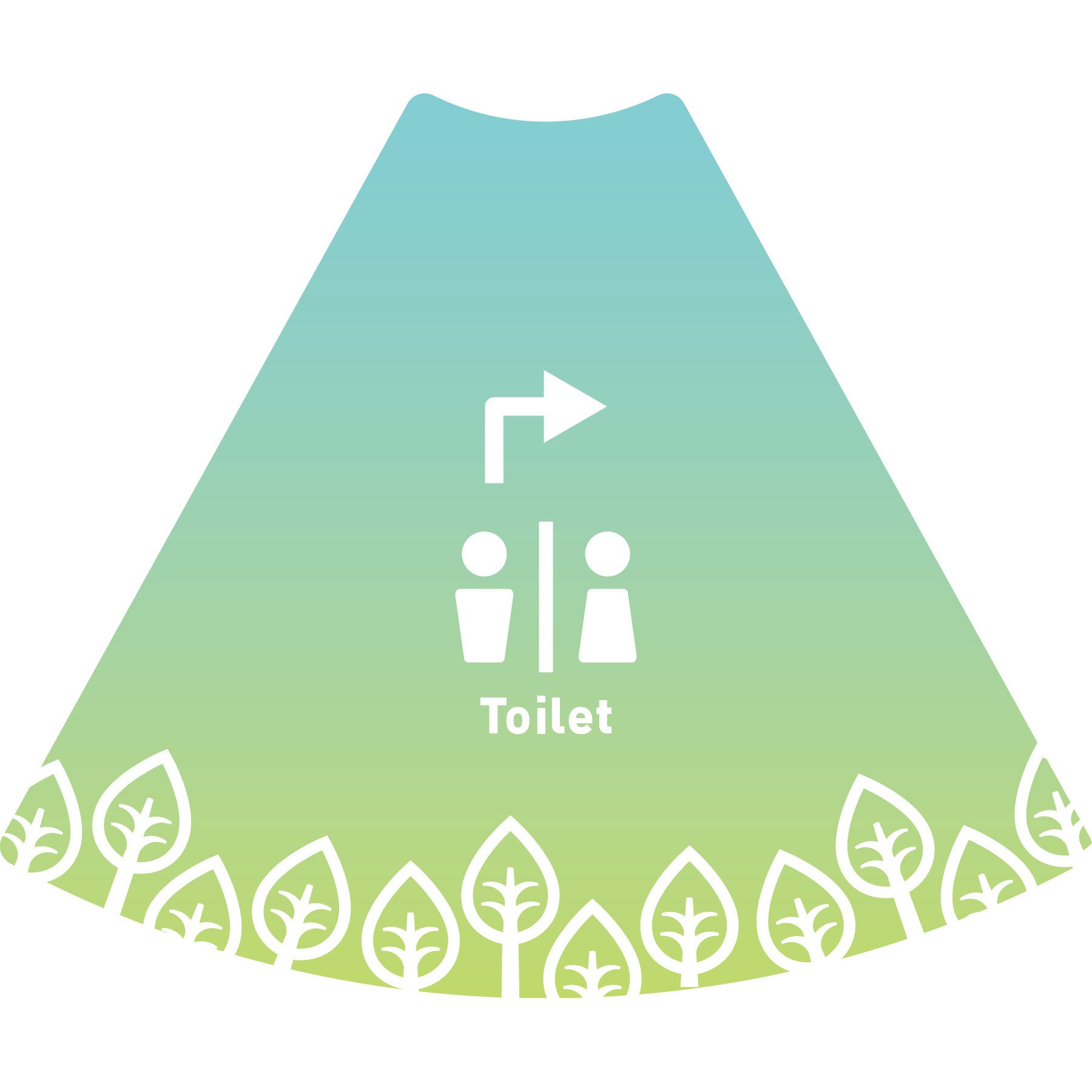 POPM-16 POPコーン大 サインアーテック toilet右矢印 厚さ0.2mm高さ640mm 1セット(2枚)
