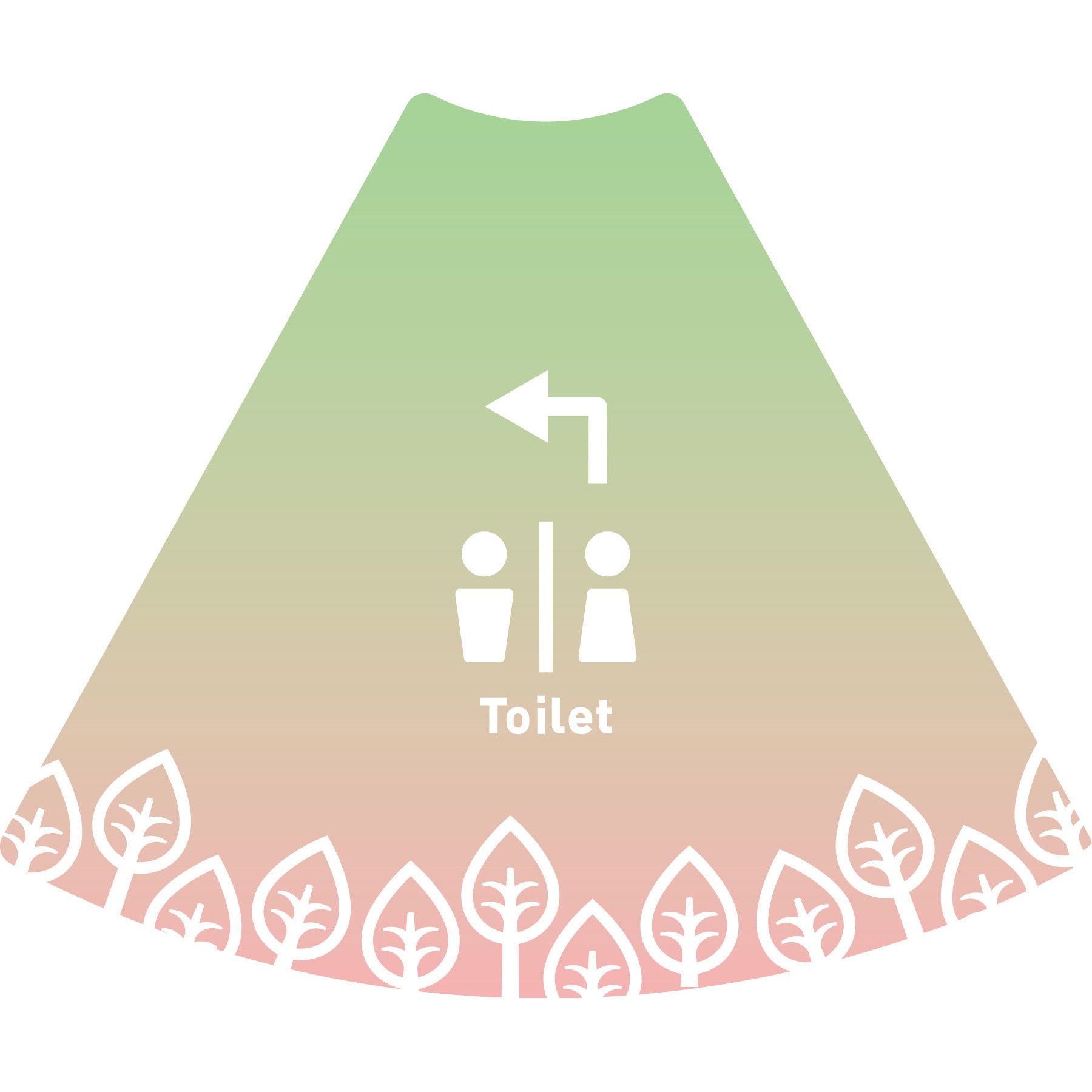 POPM-23 POPコーン大 サインアーテック toilet左矢印 厚さ0.2mm高さ640mm 1セット(2枚)