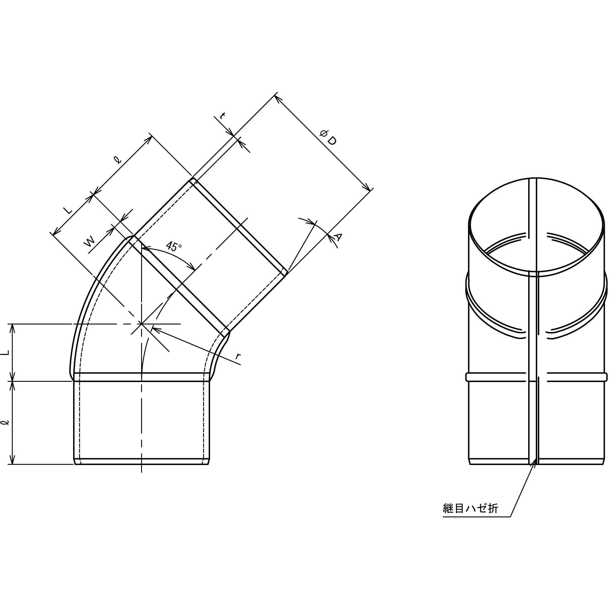 125 SUS プレスエルボ45° フカガワ 呼び径125mm - 【通販モノタロウ】