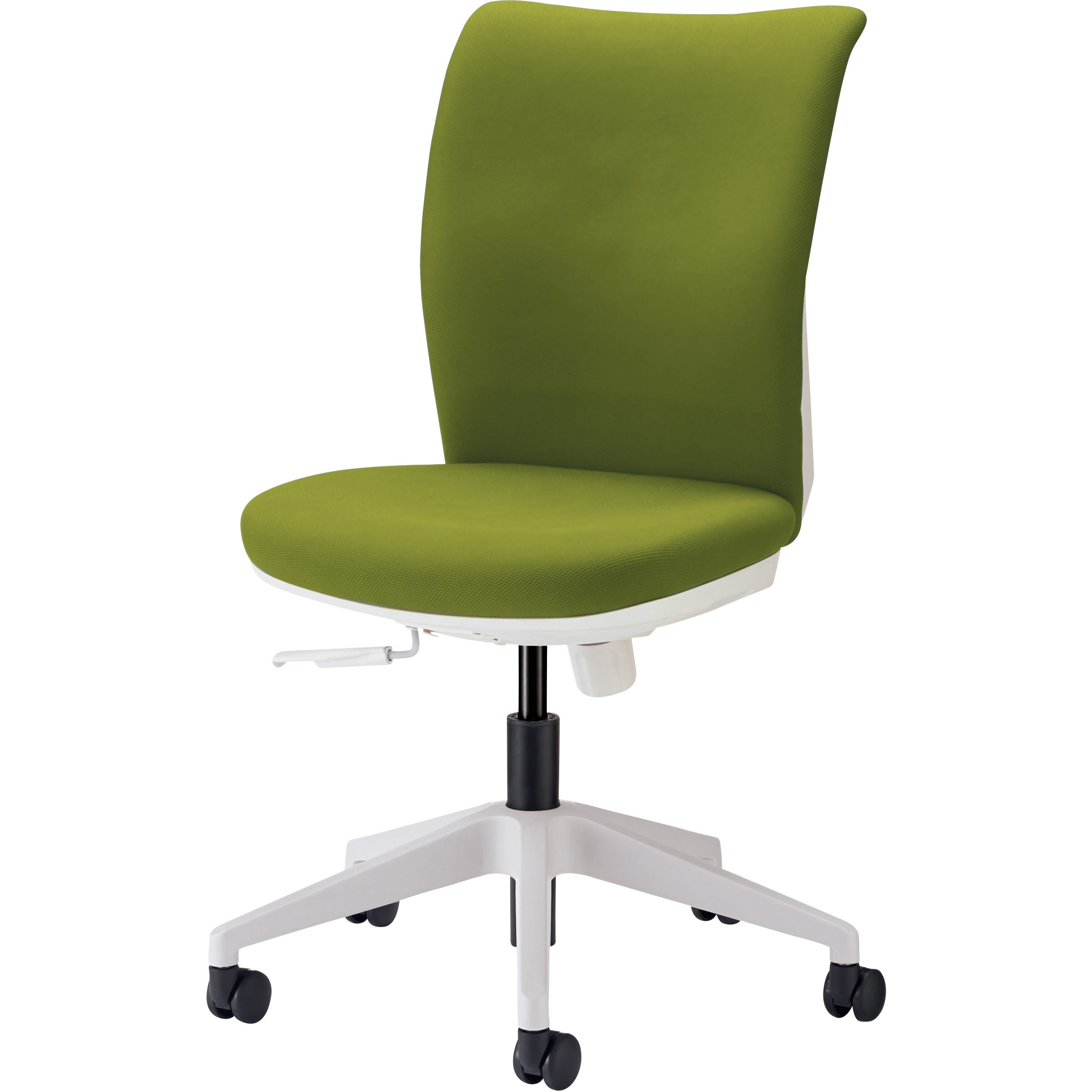 No.3620F ビジネスチェアー(クレスタ) LION (ライオン事務器) アームレスタイプ グラスグリーン色 幅600mm奥行600mm高さ865～965mm