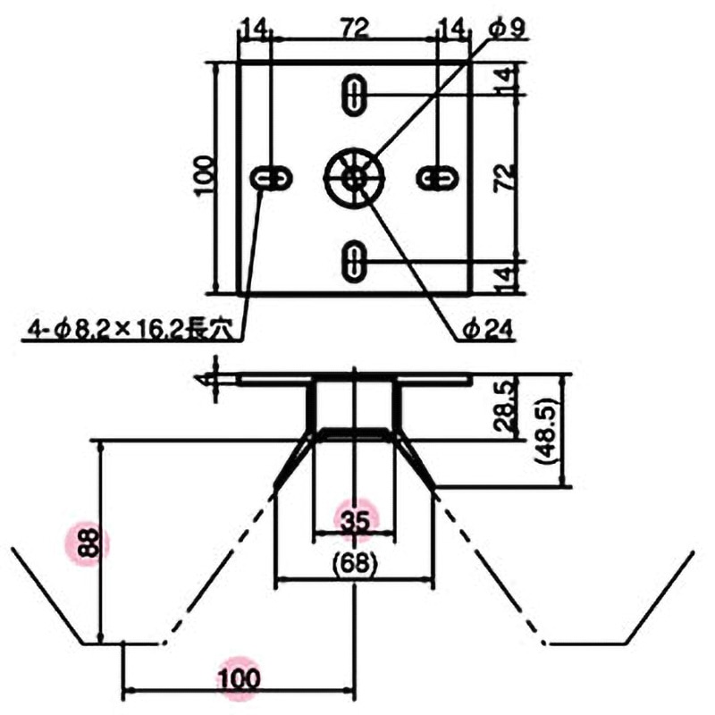 PT-921-1 太陽光パネル取付金具(重ね式折板屋根用) 1個 ジョー