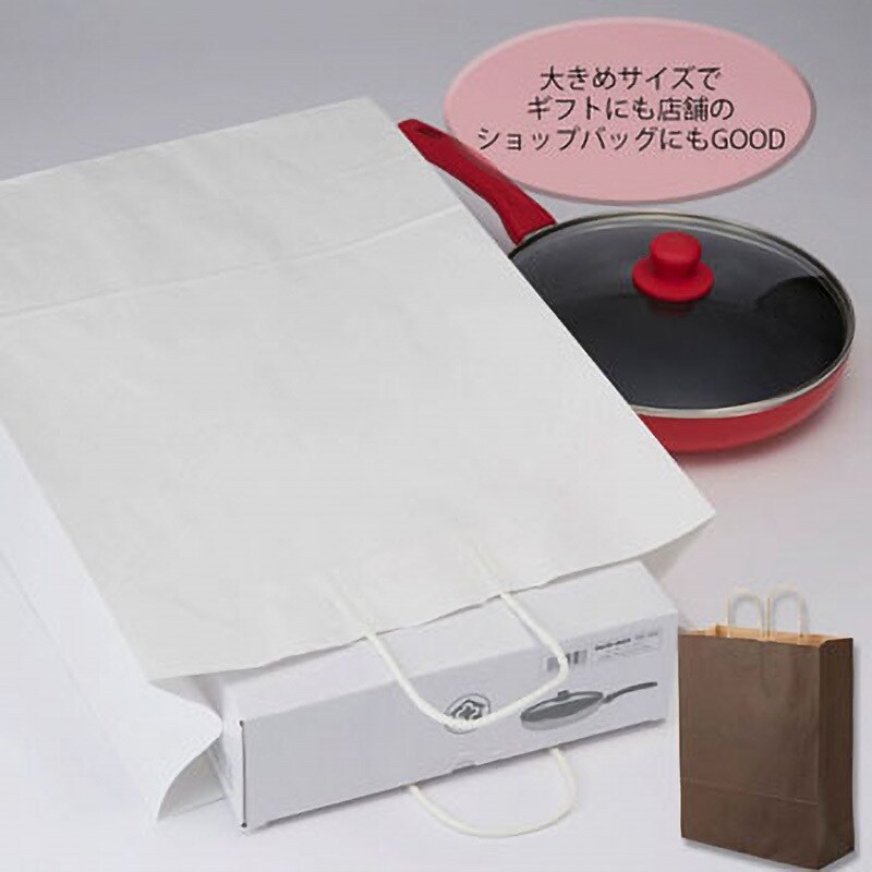 未晒 焦茶C 手提げ紙袋 カラー HEIKO 焦茶色 幅380mm奥行150mm高