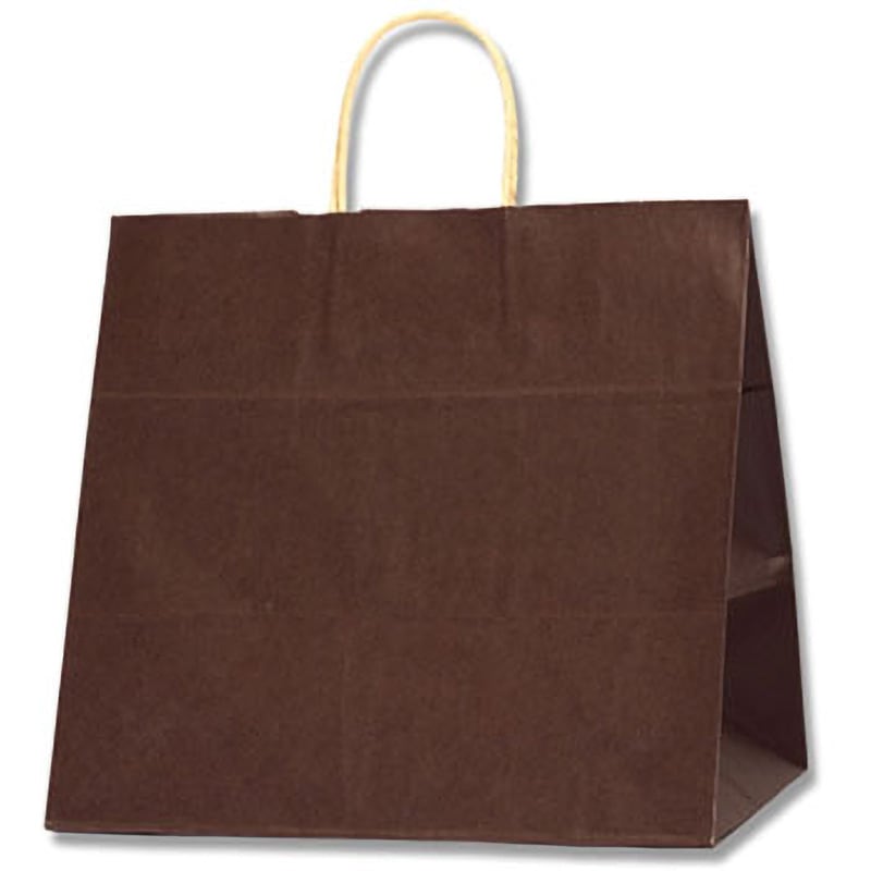 未晒 焦茶C 手提げ紙袋 カラー HEIKO 焦茶色 幅340mm奥行220mm高さ