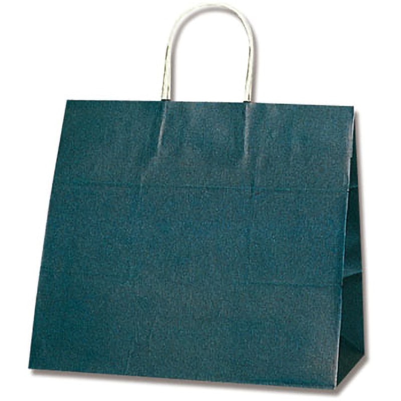 あい 手提げ紙袋 カラー 200枚 HEIKO あい色 幅320mm奥行200mm高さ290mm 1箱(50枚×4パック)