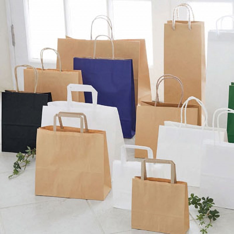 茶無地 手提げ紙袋 HEIKO 茶無地色 幅340mmマチ220mm高さ440mm 1箱(50