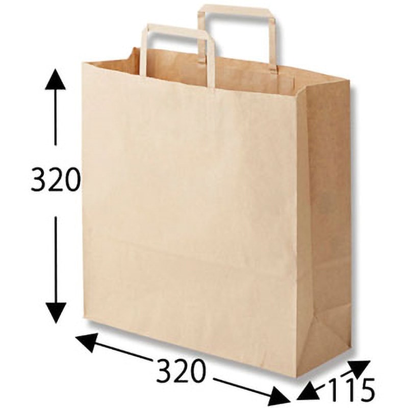 柄入り手提げ紙袋 平ひも ブラウン 26×16×26 300枚 柄入り手提げ紙袋 平ひも ブラウン 26×16×26 300枚 61-658-60-18