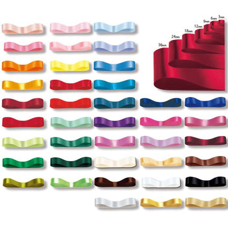 ヤナギ 12×20 シングルサテンリボン HEIKO ヤナギ色 幅12mm長さ20m 1箱(10巻)