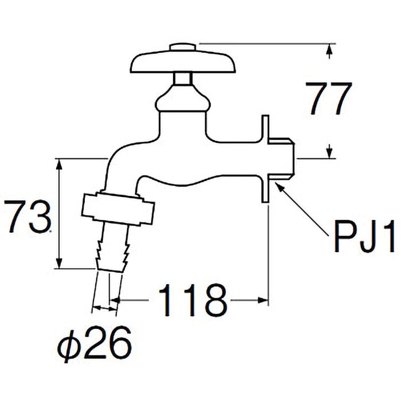 Y30J-25 カップリング横水栓 SANEI(旧:三栄水栓製作所) 呼び径25mmねじ