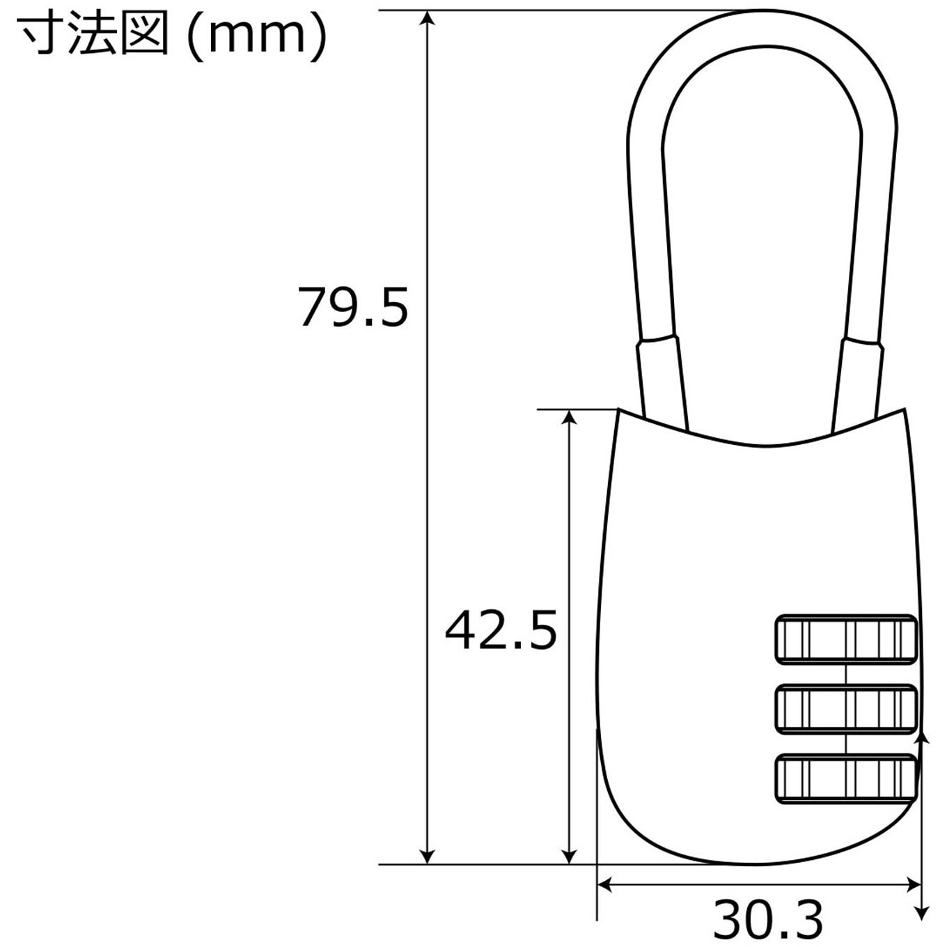 アイアイ(AIAI) TSAワイヤーロック 番号可変式 しる IB102 TS818 ブラック 43361-768