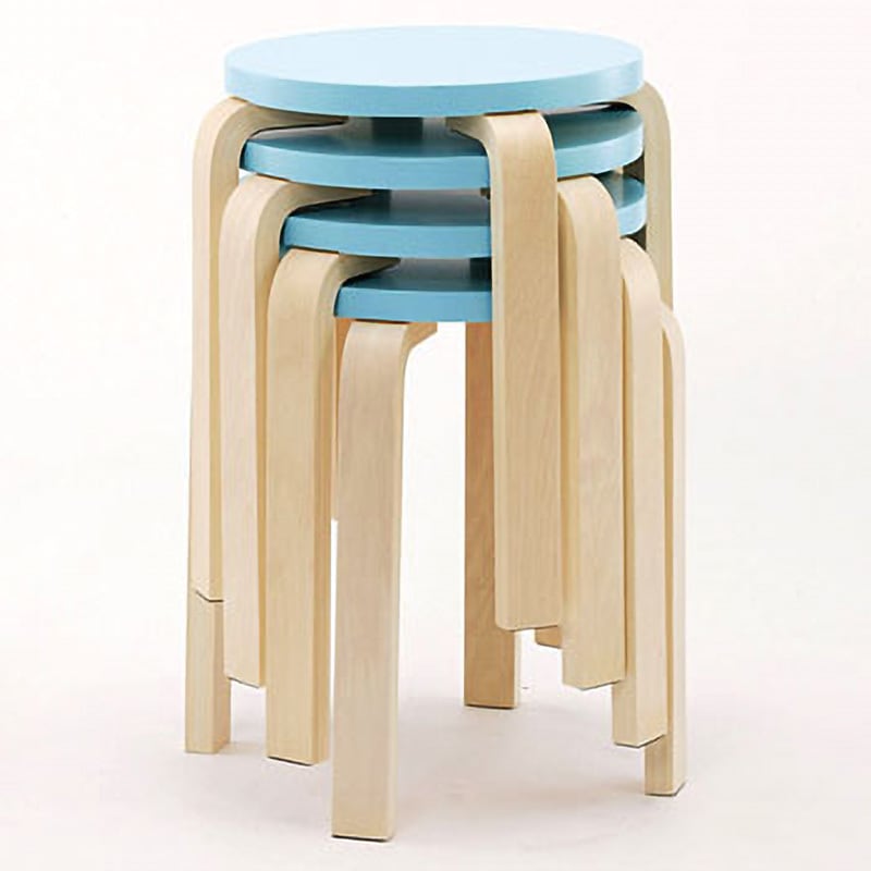 Z-SHSC-1B-4SET 木製丸椅子 アール・エフ・ヤマカワ スタッキング可