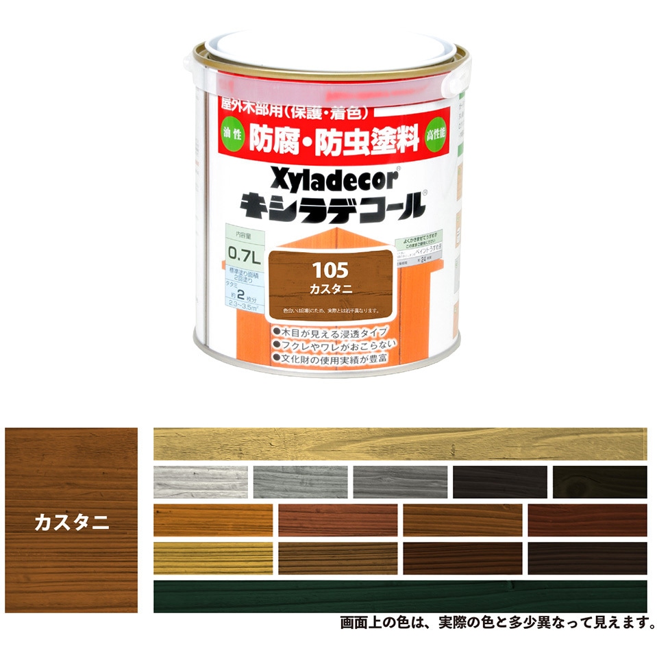 キシラデコール 屋外木部用 油性 16L 色カスタニ 17670260000 油性キシラデコール 油性木部保護塗料(木目を活かした半