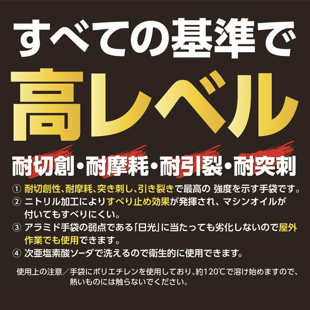 497-M 高耐切創性手袋ニトリル背抜き FUKUTOKU(福徳産業) 1双入 13