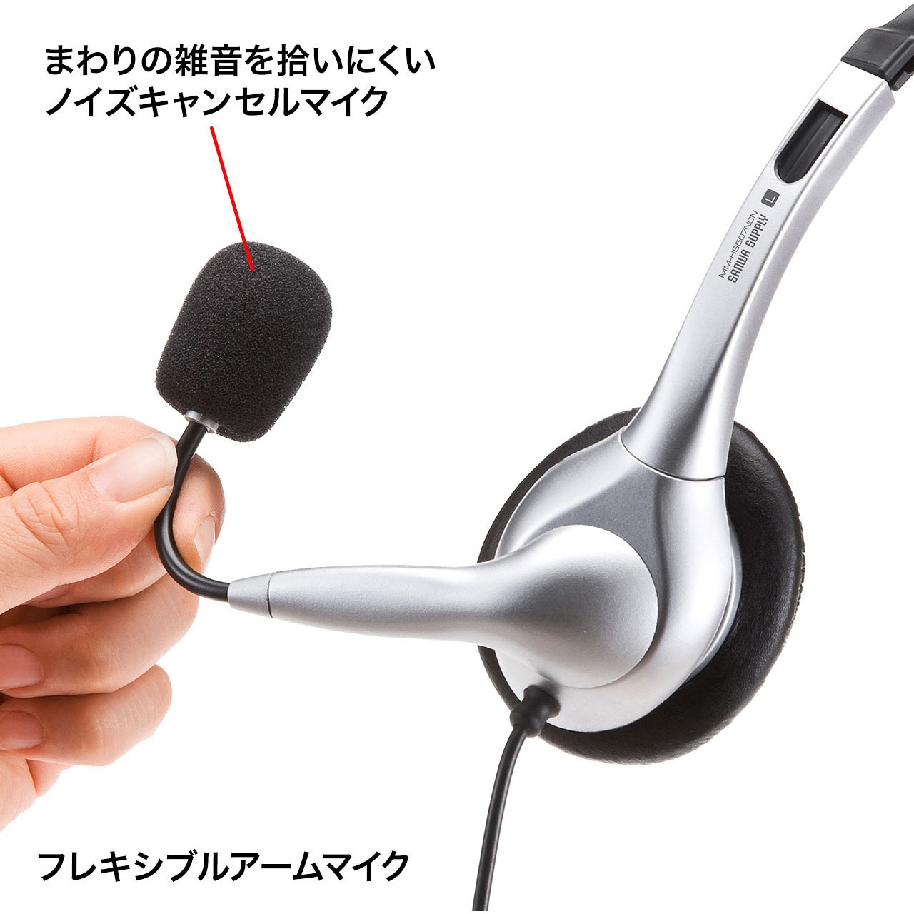 Mm Hs507ncn マルチメディアpcヘッドセット サンワサプライ プラグ形状 3 5mmステレオミニ 両耳 Mm Hs507ncn 1個 通販モノタロウ