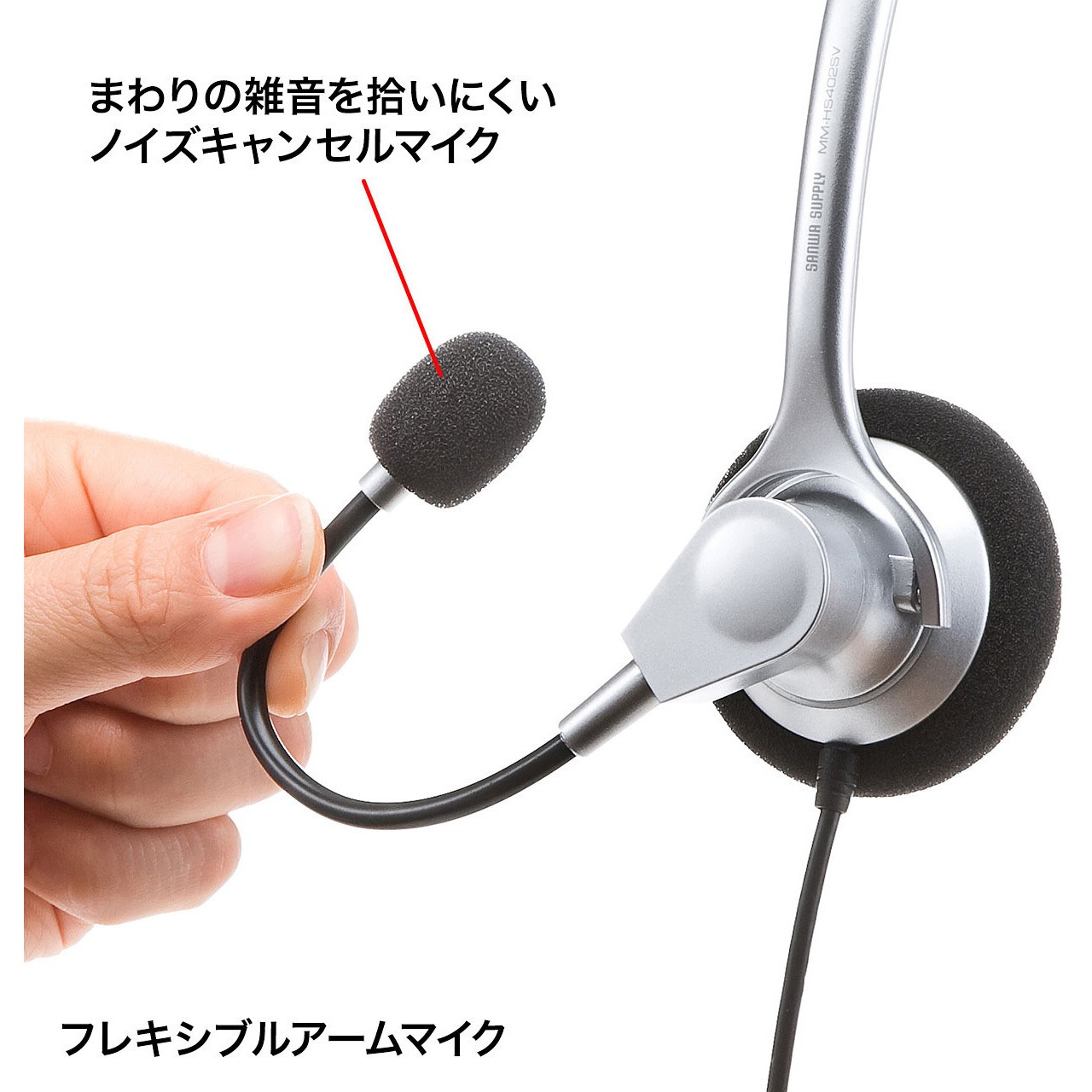 Mm Hs519ncn マルチメディアpcヘッドセット サンワサプライ 3 5mmステレオミニプラグ 片耳 Mm Hs519ncn 1個 通販モノタロウ