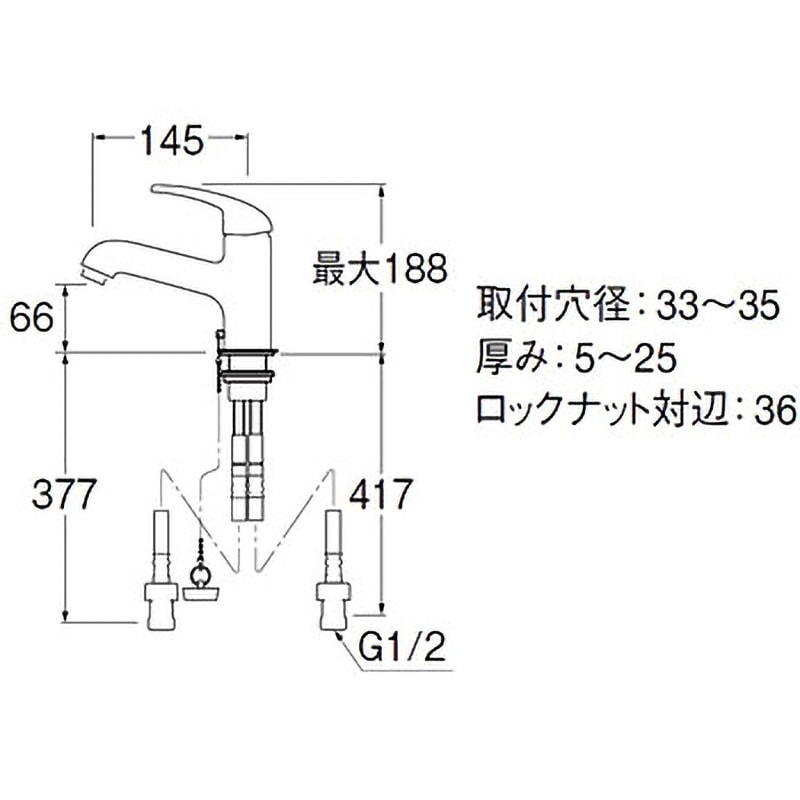 K4710JV-13 シングルワンホール洗面混合栓 SANEI(旧:三栄水栓製作所